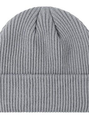 Unisex Grey Warm Thick Knitted Cuffed Beanie Winter Pull-on Classic Skull Cap